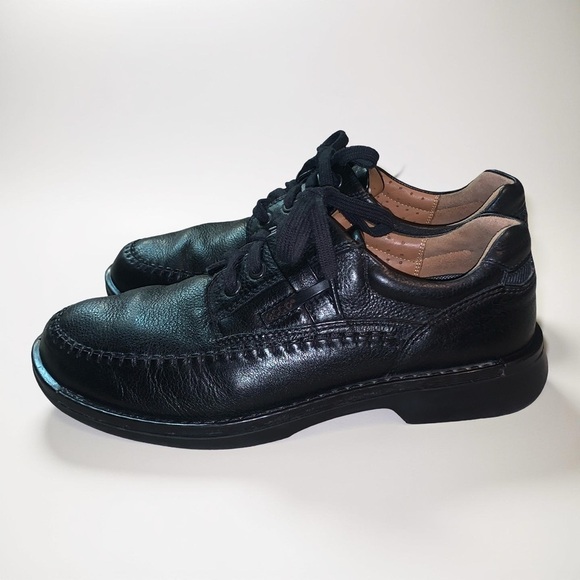 Ecco Fusion Shoes Mens 8 EU 42 Black Leather Lace Up Casual Office